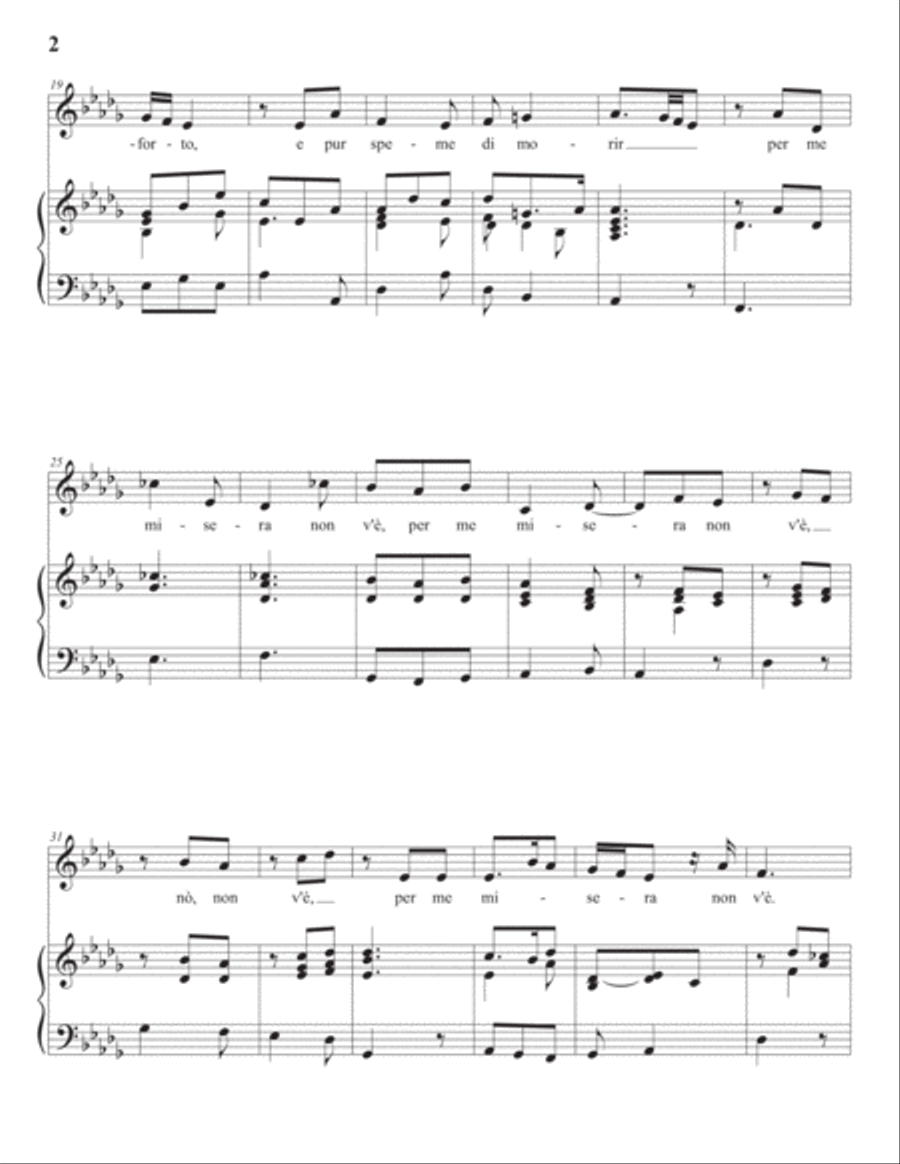 HANDEL: Priva son d'ogni conforto (transposed to D-flat major) Voice scores gallery preview page 3
