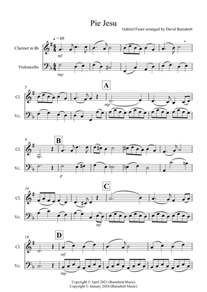 Pie Jesu (from Requiem) for Clarinet and Cello Duet