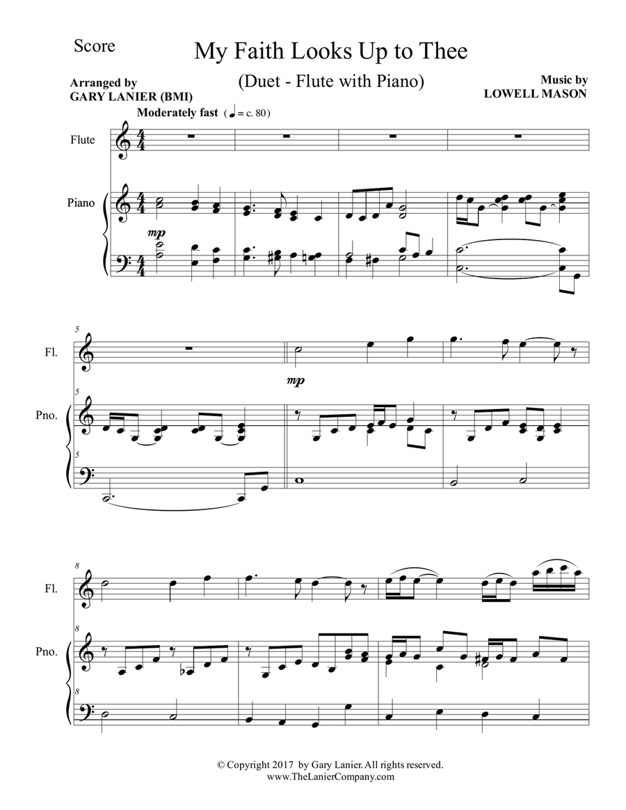 3 Hymns of Faith, Blessing & Praise (For Flute & Piano with Score/Parts) Flute Solo scores gallery preview page 2