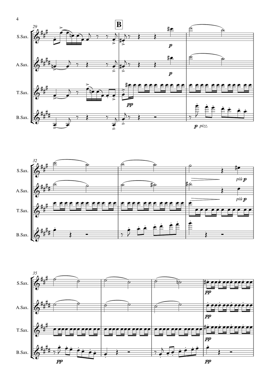 Holberg Suite arranged for Saxophone Quartet Score and Parts Saxophone Quartet scores gallery preview page 5
