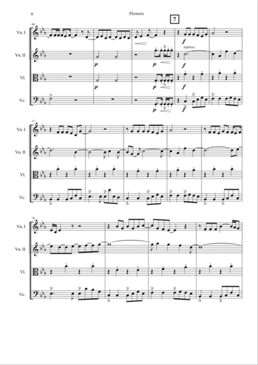 Flowers String Quartet scores gallery preview page 6