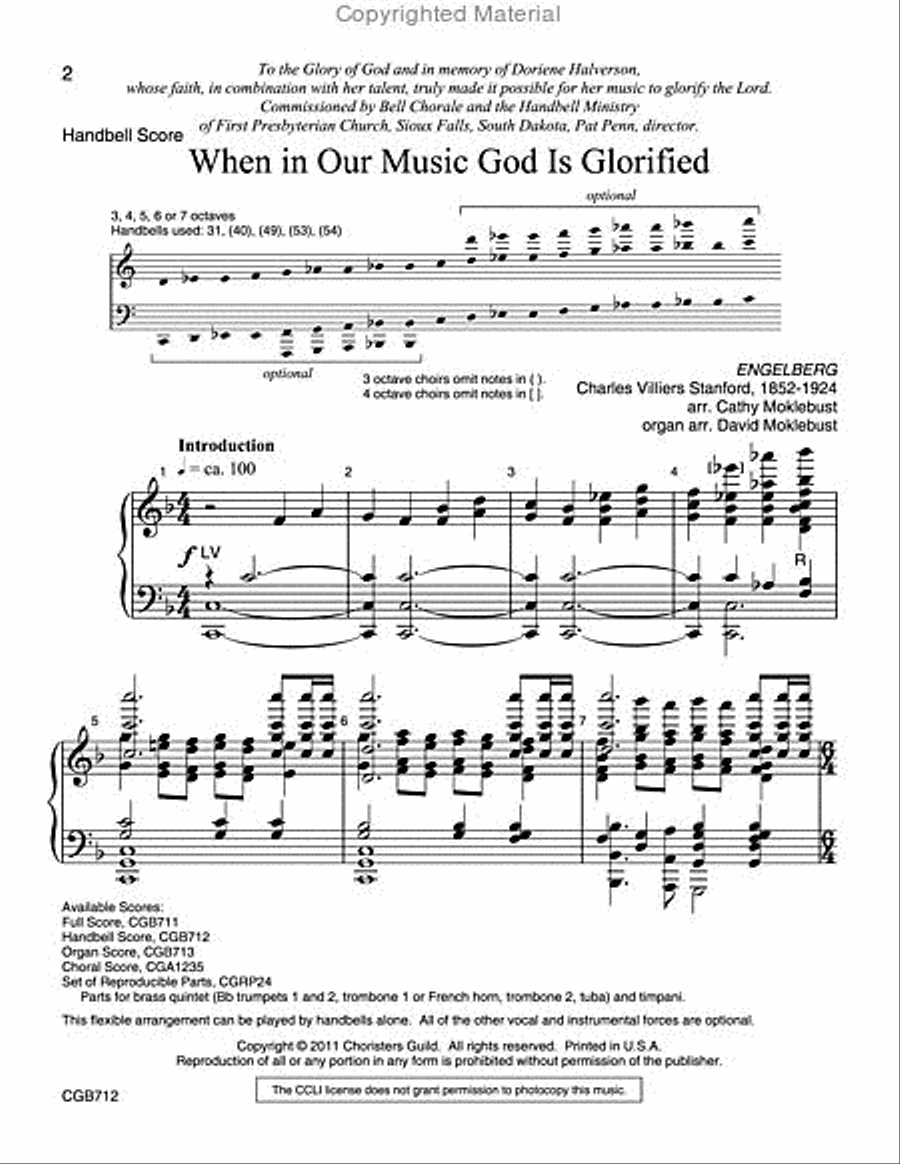 When in Our Music God Is Glorified Handbells Handbell Choir scores gallery preview page 2