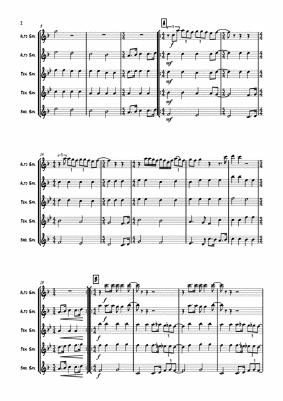 All You Need Is Love Saxophone Quintet scores gallery preview page 2