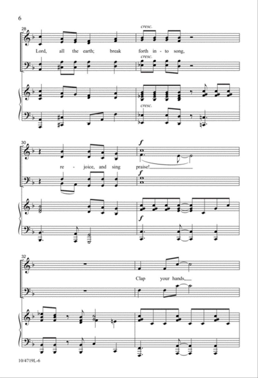 Clap Your Hands, All Ye People! 4-Part scores gallery preview page 6