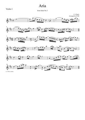J.S.Bach Aria from Suite No.3, for string quartet, CB204