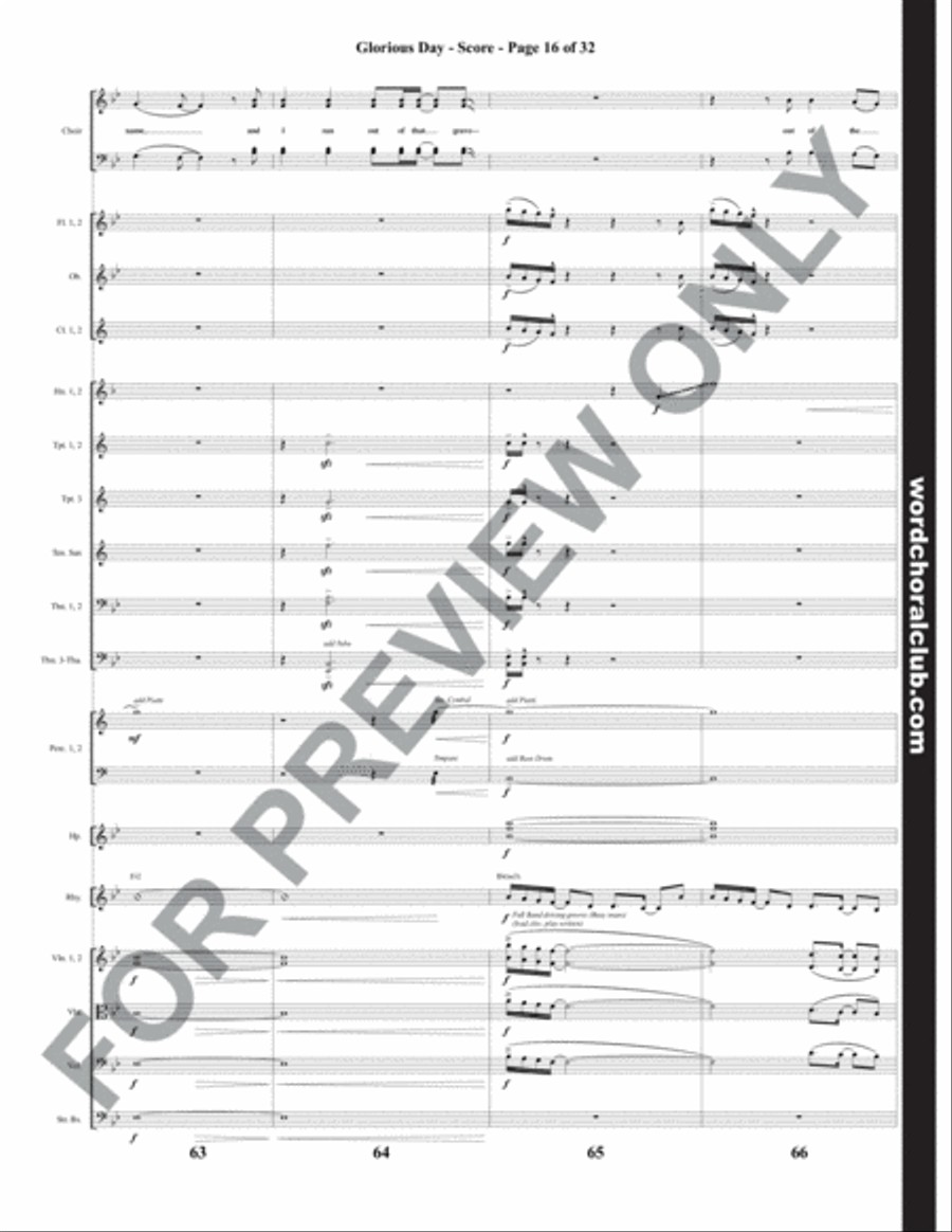 Glorious Day with Christ the Lord Is Risen Today - Orchestration Choir scores gallery preview page 17