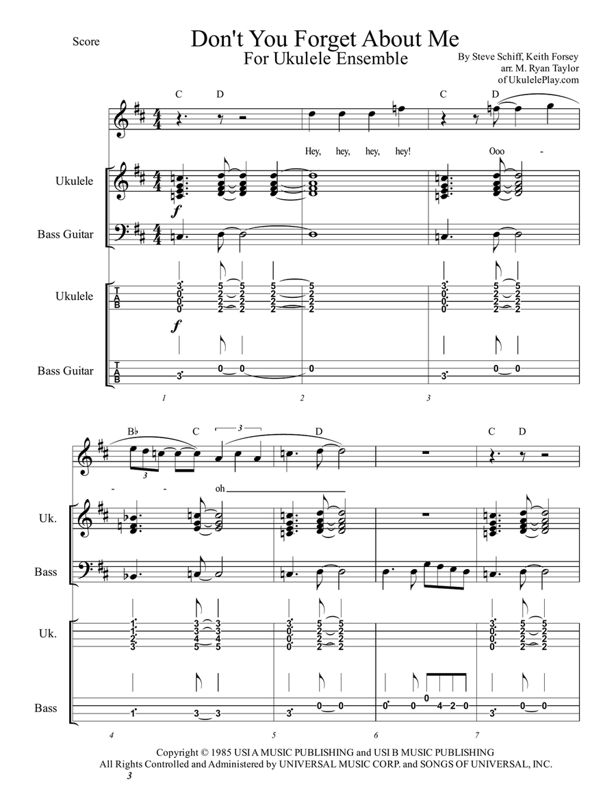 Don't You (forget About Me) Small Ensemble scores gallery preview page 1