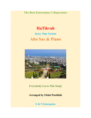 Book cover for "HaTikvah" for Alto Sax and Piano