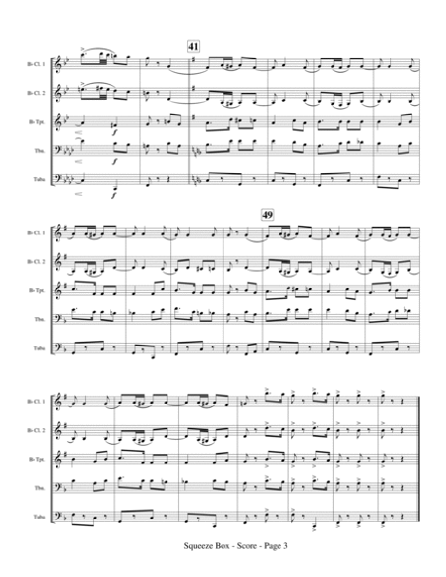 Squeeze Box Polka Clarinet scores gallery preview page 5