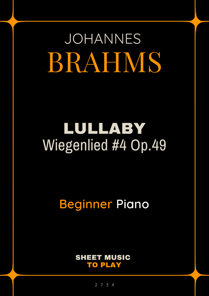 Brahms' Lullaby - Easy Piano - W/Chords (Full Score) image number null