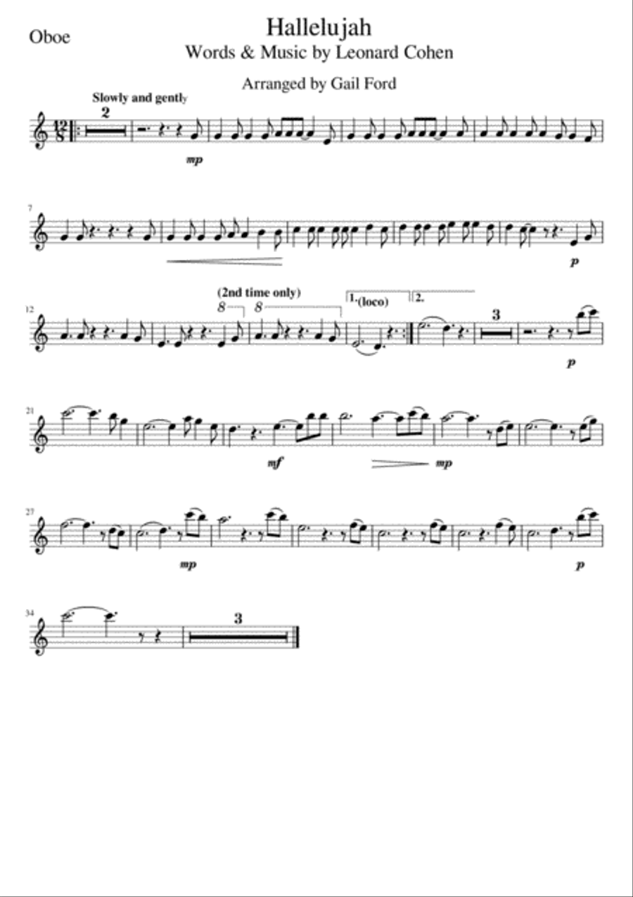 Hallelujah Piano scores gallery preview page 1