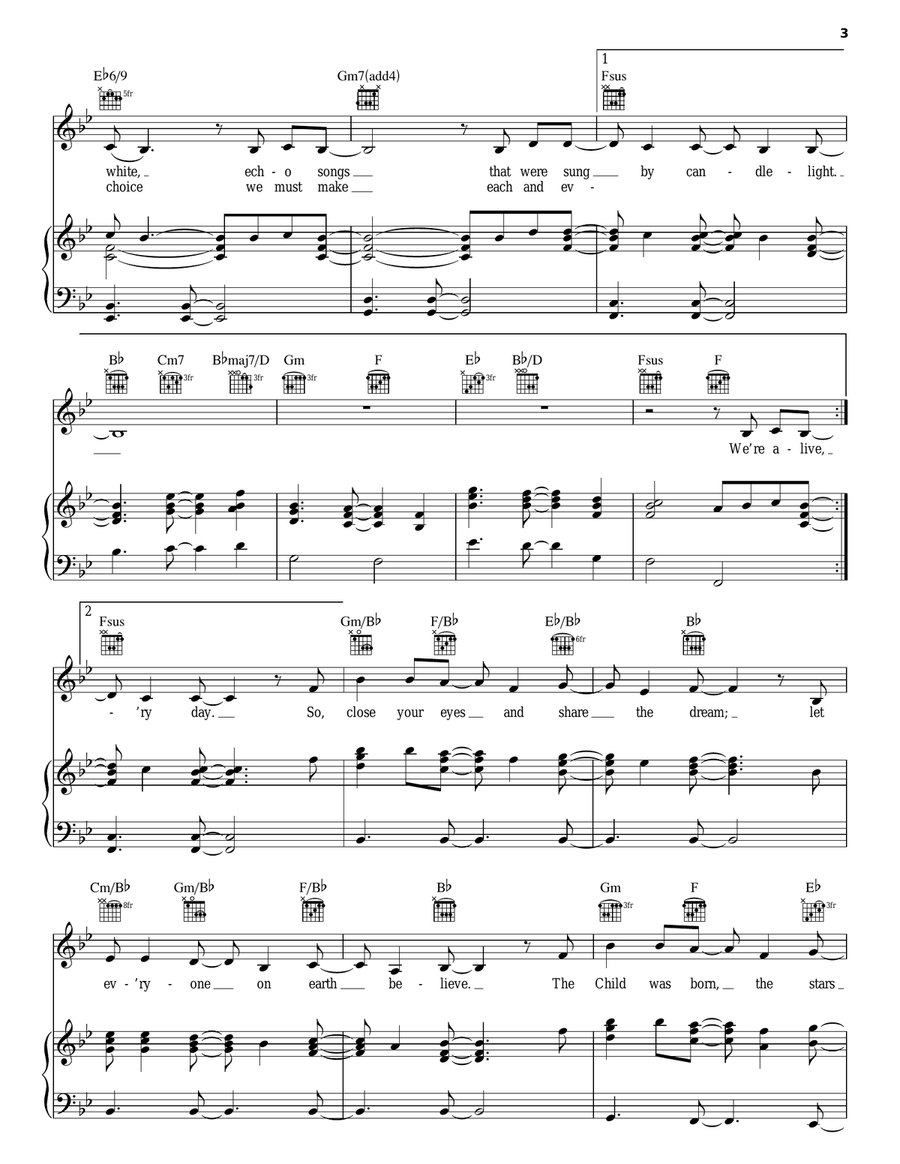 When Love Came Down When Love Came Down Piano, Vocal, Guitar scores gallery preview page 3