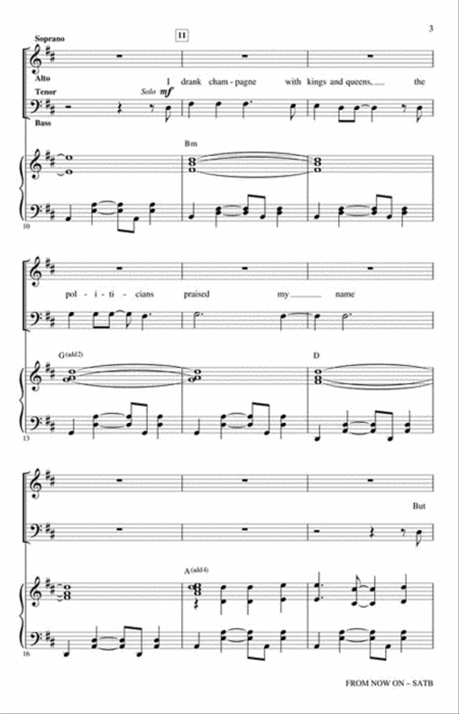 From Now On (from The Greatest Showman) Show Choir scores gallery preview page 3