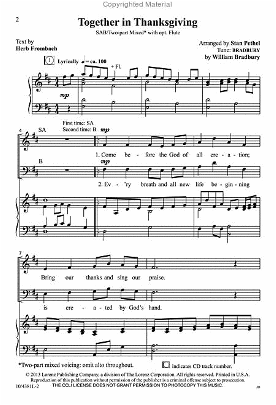 Together in Thanksgiving 3-Part scores gallery preview page 2
