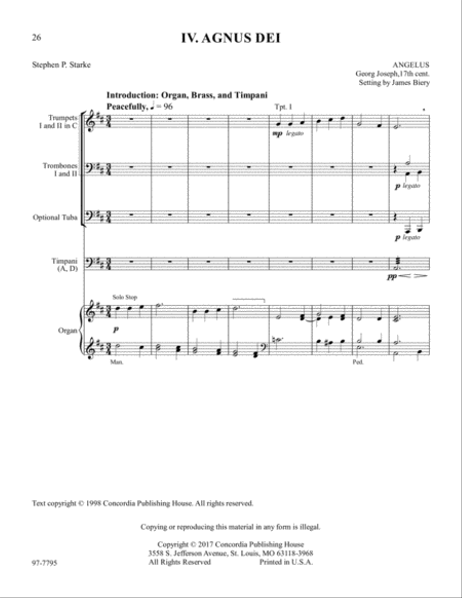Festival Divine Service: Lutheran Service Book, Setting Four 4-Part scores gallery preview page 5
