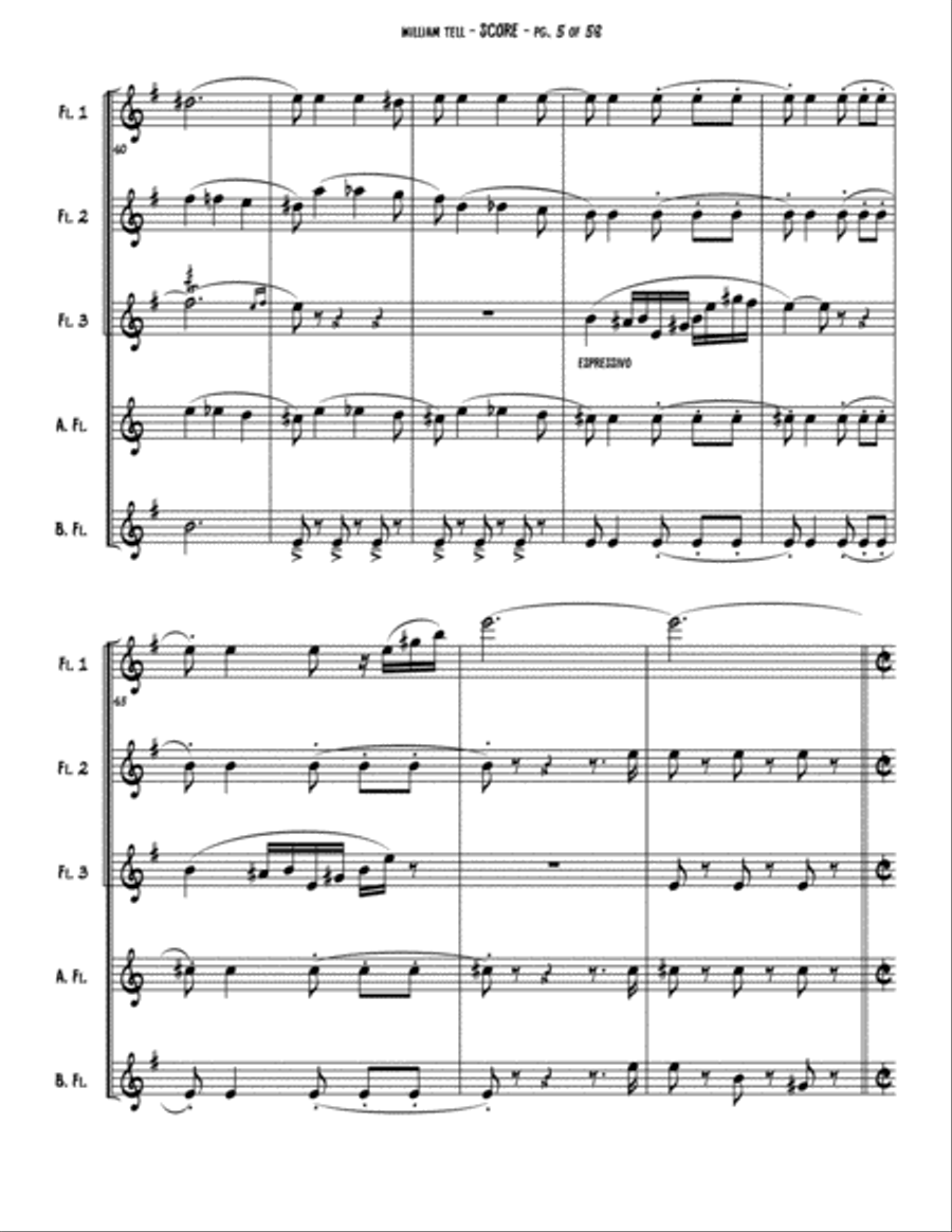 William Tell Overture Woodwind Ensemble scores gallery preview page 6