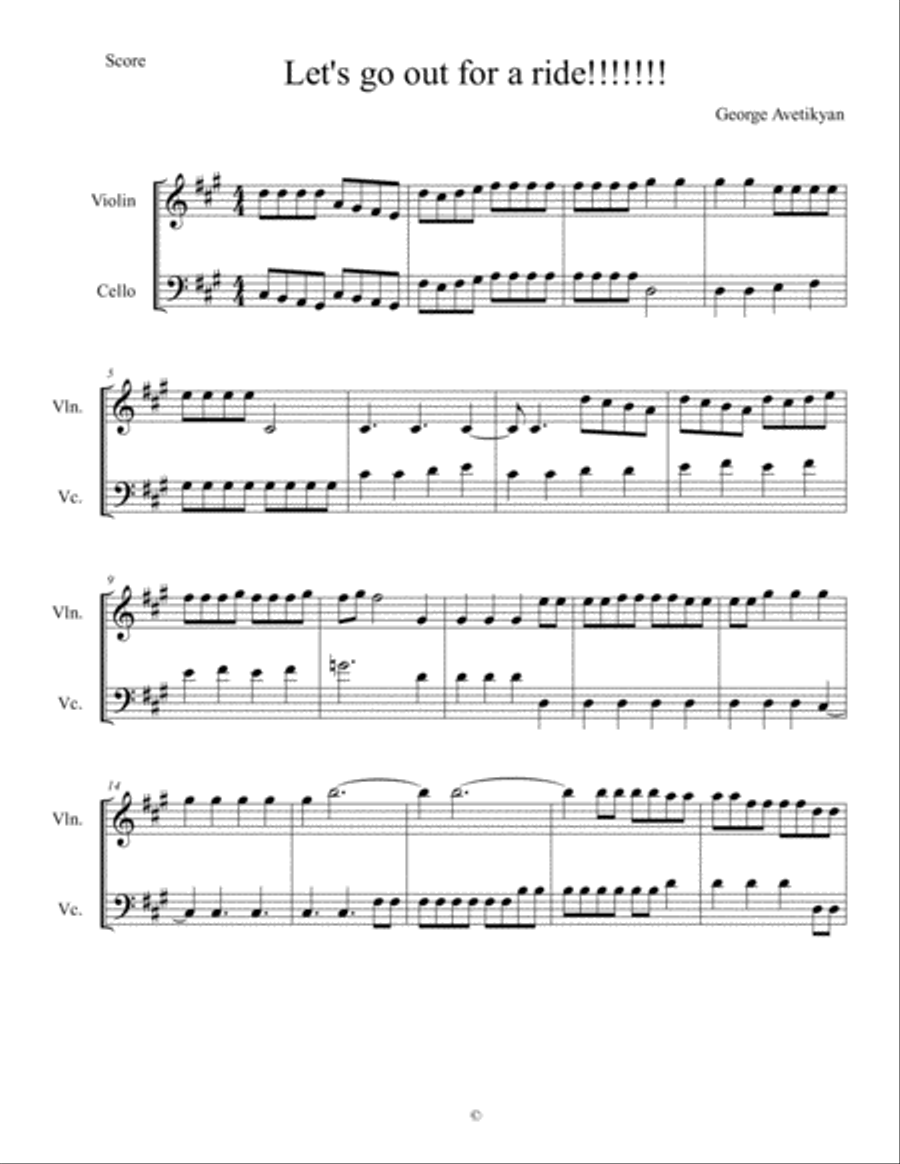 Let's Go Out For a Ride Small Ensemble scores gallery preview page 1