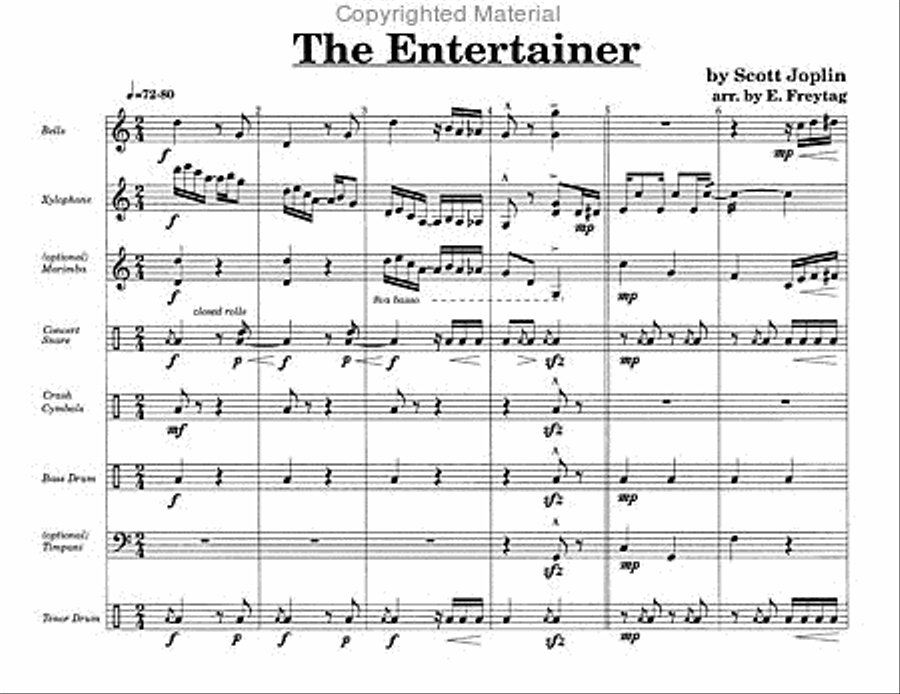 Entertainer, The Percussion Ensemble scores gallery preview page 2
