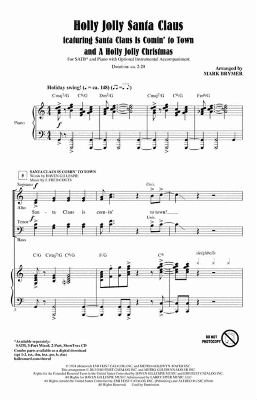 Holly Jolly Santa Claus Holly Jolly Santa Claus 4-Part scores gallery preview page 2