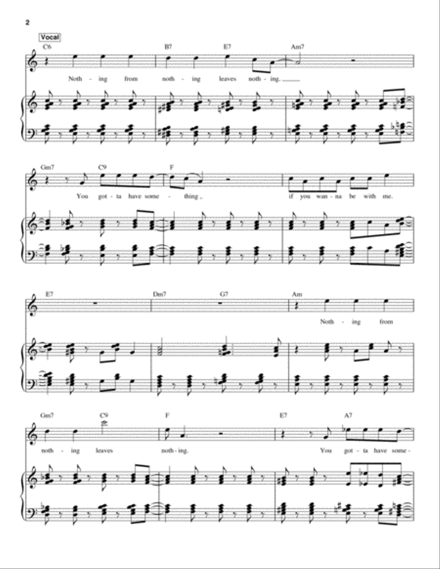 Nothing From Nothing Piano scores gallery preview page 2