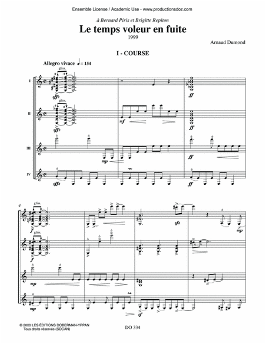 Le Temps voleur en fuite Le Temps voleur en fuite Guitar Ensemble scores gallery preview page 4