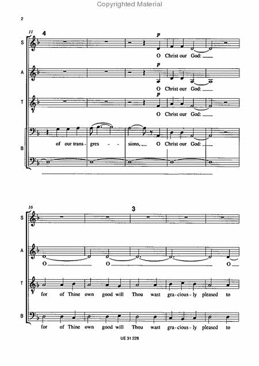 Triodion Score for Mixed Choir