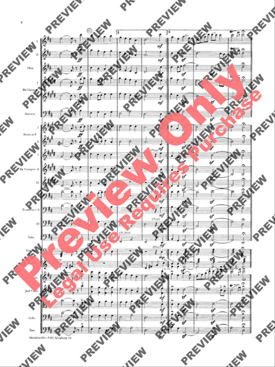 Mendelssohn's 5th Symphony Reformation, 4th Movement Full Orchestra scores gallery preview page 7