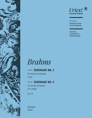 Book cover for Serenade No. 2 in A major Op. 16