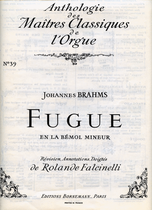 Book cover for Fugue In A Flat Minor (maitres Classiques No.39) (organ)