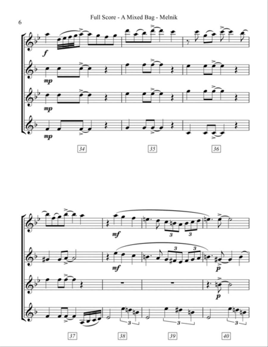 A Mixed Bag A Mixed Bag Saxophone Quartet scores gallery preview page 6