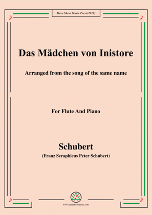 Book cover for Schubert-Das Mädchen von Inistore,for Flute and Piano