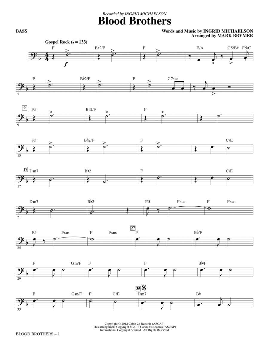 Blood Brothers - Bass Choir scores gallery preview page 1