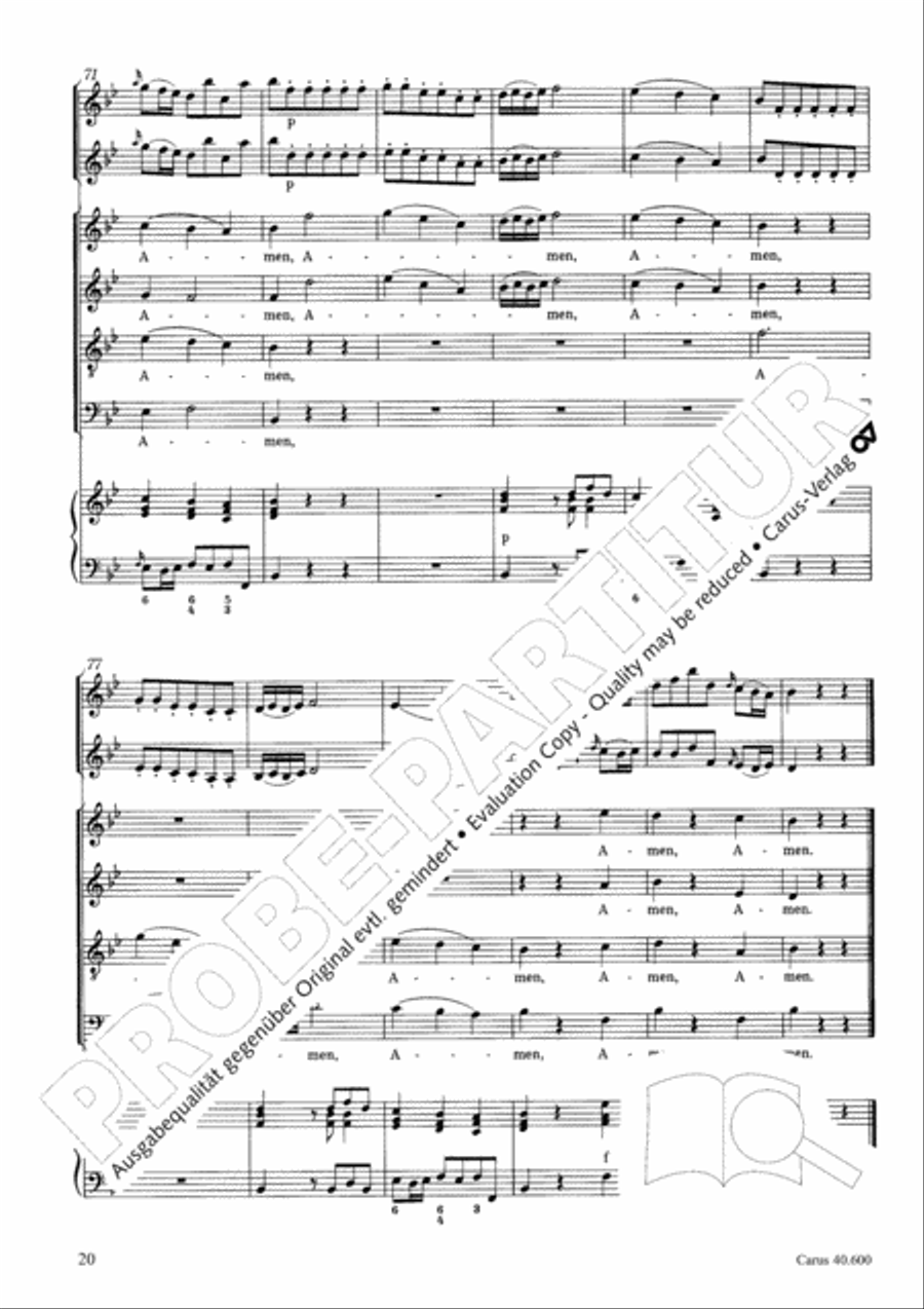 Missa brevis Sti. Joannis de Deo (Kleine Orgelsolomesse) 4-Part scores gallery preview page 21
