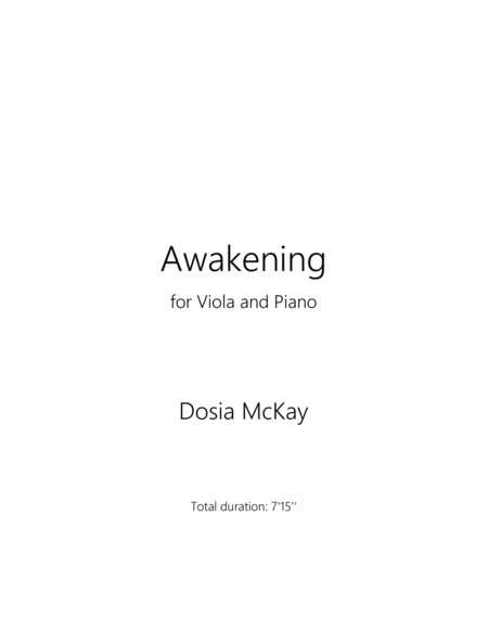 Awakening for Viola and Piano image number null