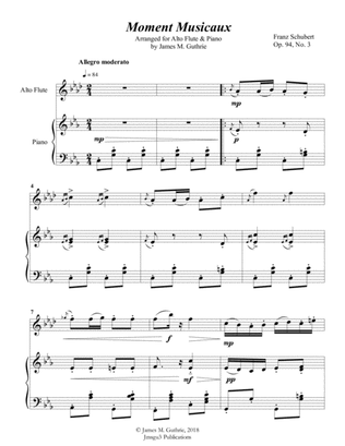 Schubert: Moment Musicaux for Alto Flute & Piano