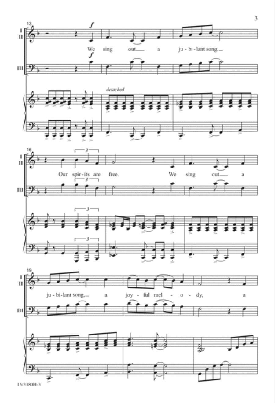 We Sing a Jubilant Song 3-Part scores gallery preview page 3