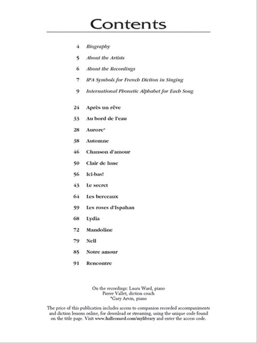 Gabriel Fauré: 15 Selected Songs Low Voice scores gallery preview page 2