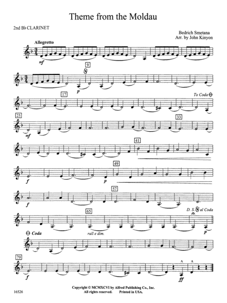 Theme from "The Moldau": 2nd B-flat Clarinet