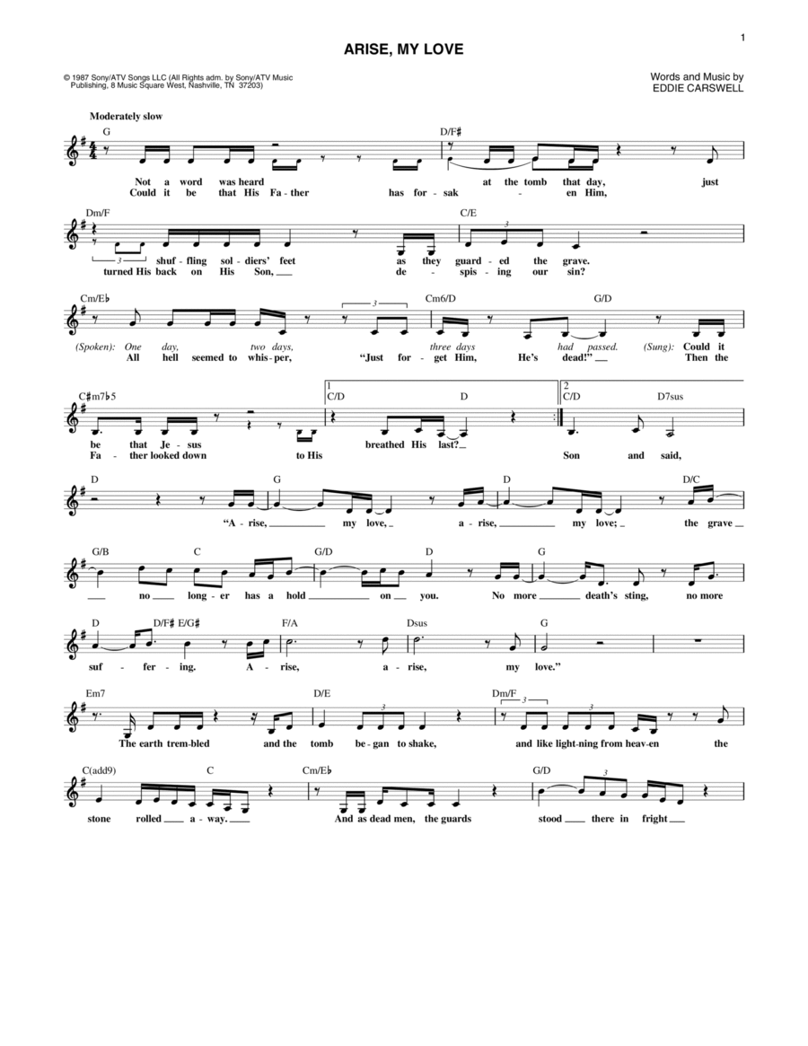 Arise, My Love Piano scores gallery preview page 1