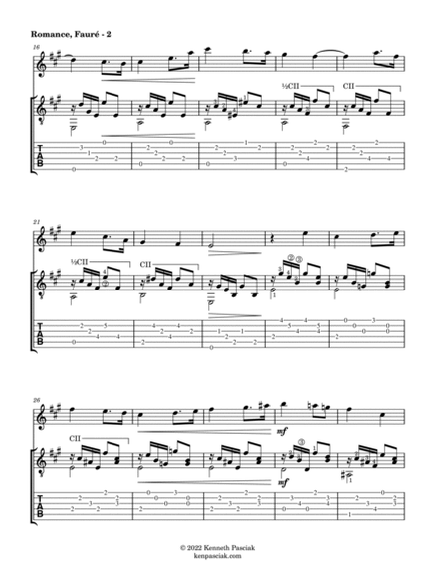 Romance Sans Paroles, Op. 17, No. 3 (for Flute and Guitar) image number null