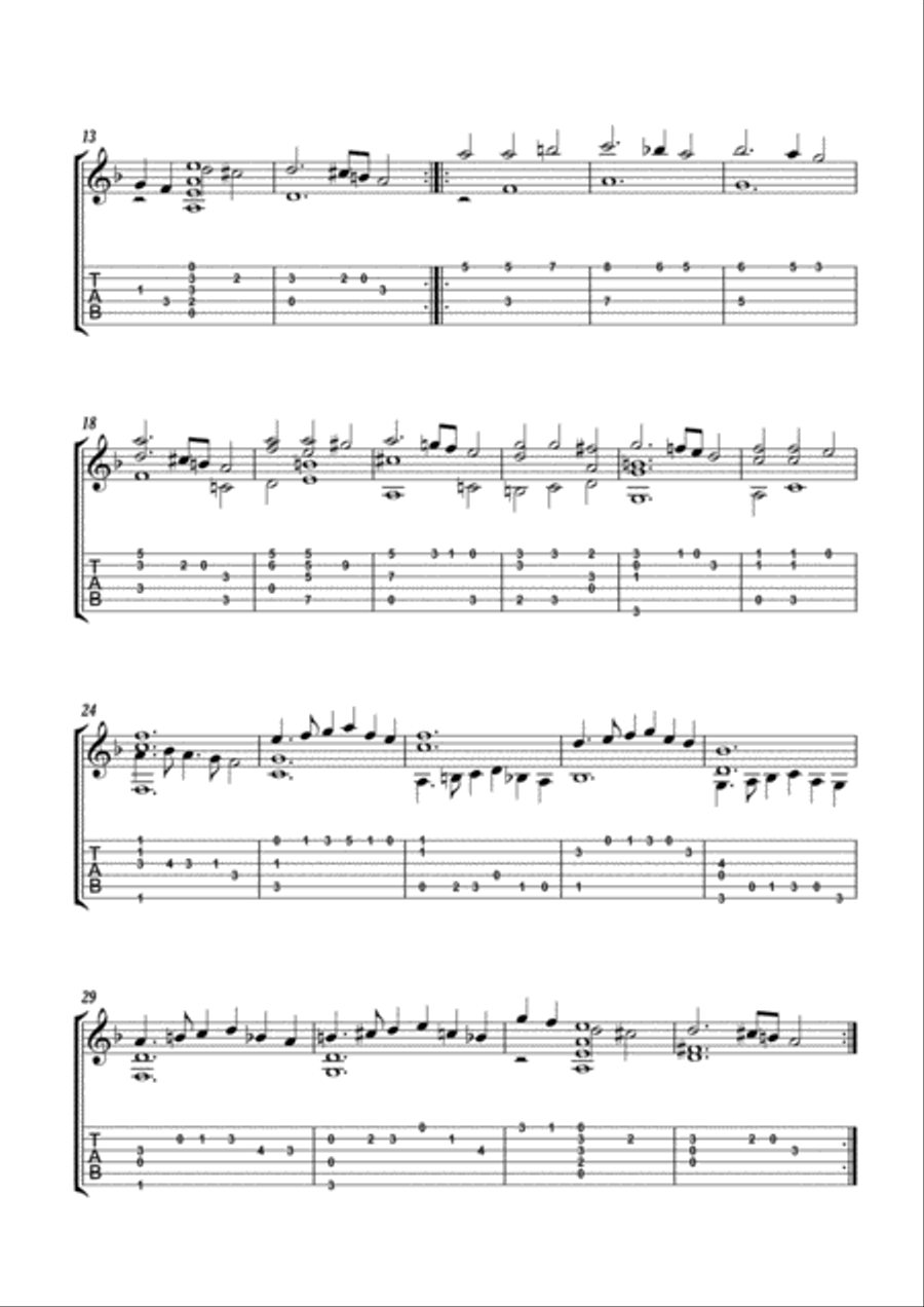 12 Gagliardas Classical Guitar scores gallery preview page 3