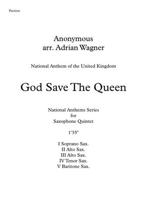Book cover for God Save The Queen (National Anthem of the United Kingdom) Saxophone Quintet arr. Adrian Wagner
