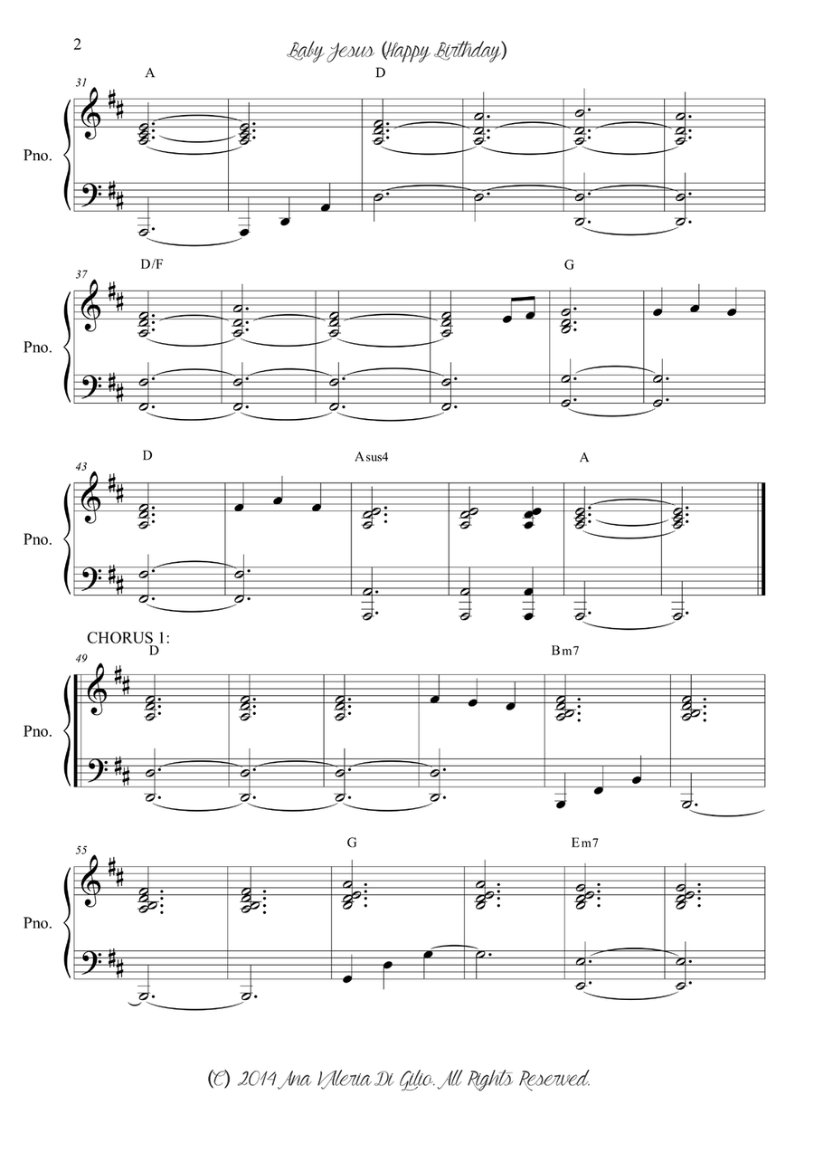 BABY JESUS (Happy Birthday) - Accompaniment Piano Piano Solo scores gallery preview page 3