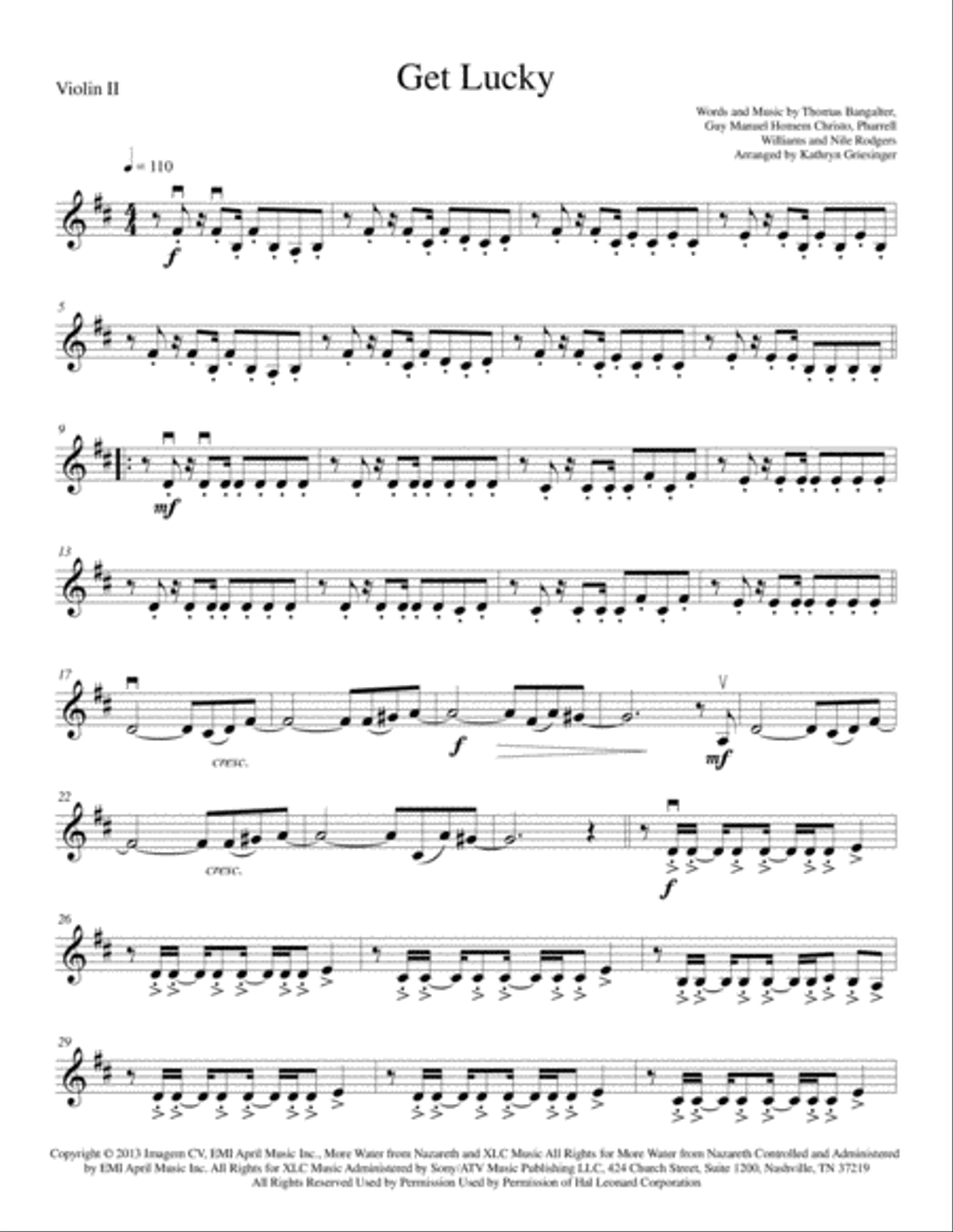 Get Lucky String Quartet scores gallery preview page 3
