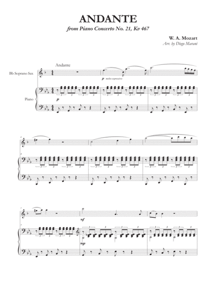 Andante from Concerto No. 21 for Soprano Saxophone and Piano image number null