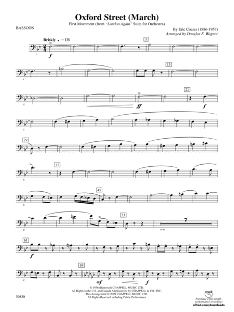 Oxford Street (March): Bassoon Concert Band scores gallery preview page 1