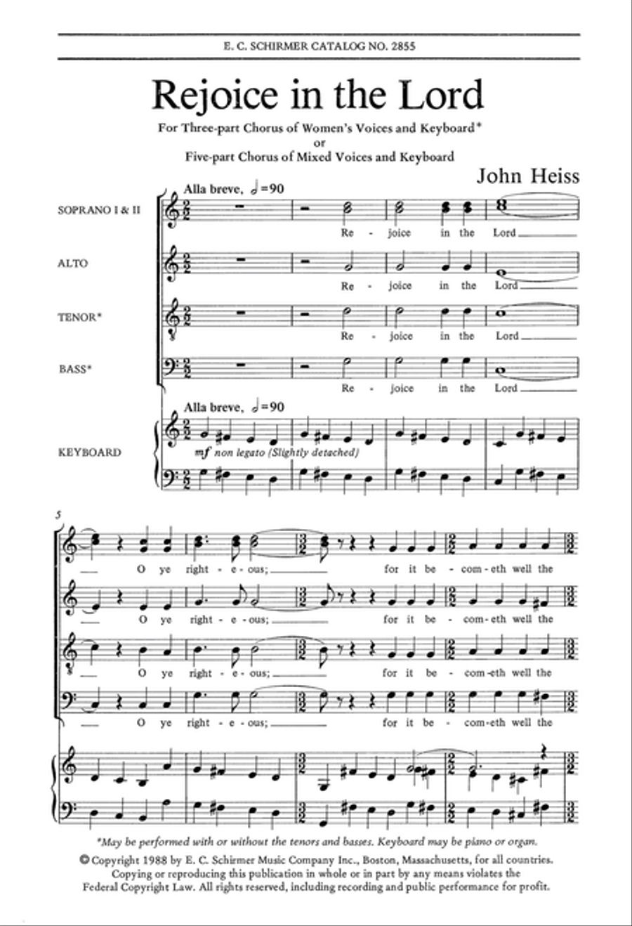 Rejoice In The Lord SSA scores gallery preview page 1