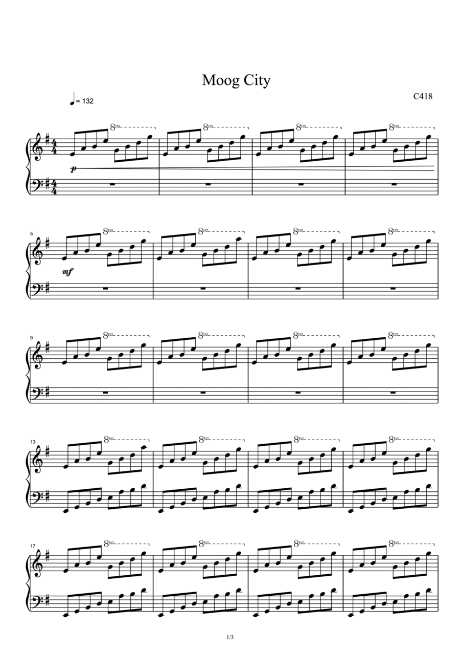 Moog City Moog City Piano Solo scores gallery preview page 1