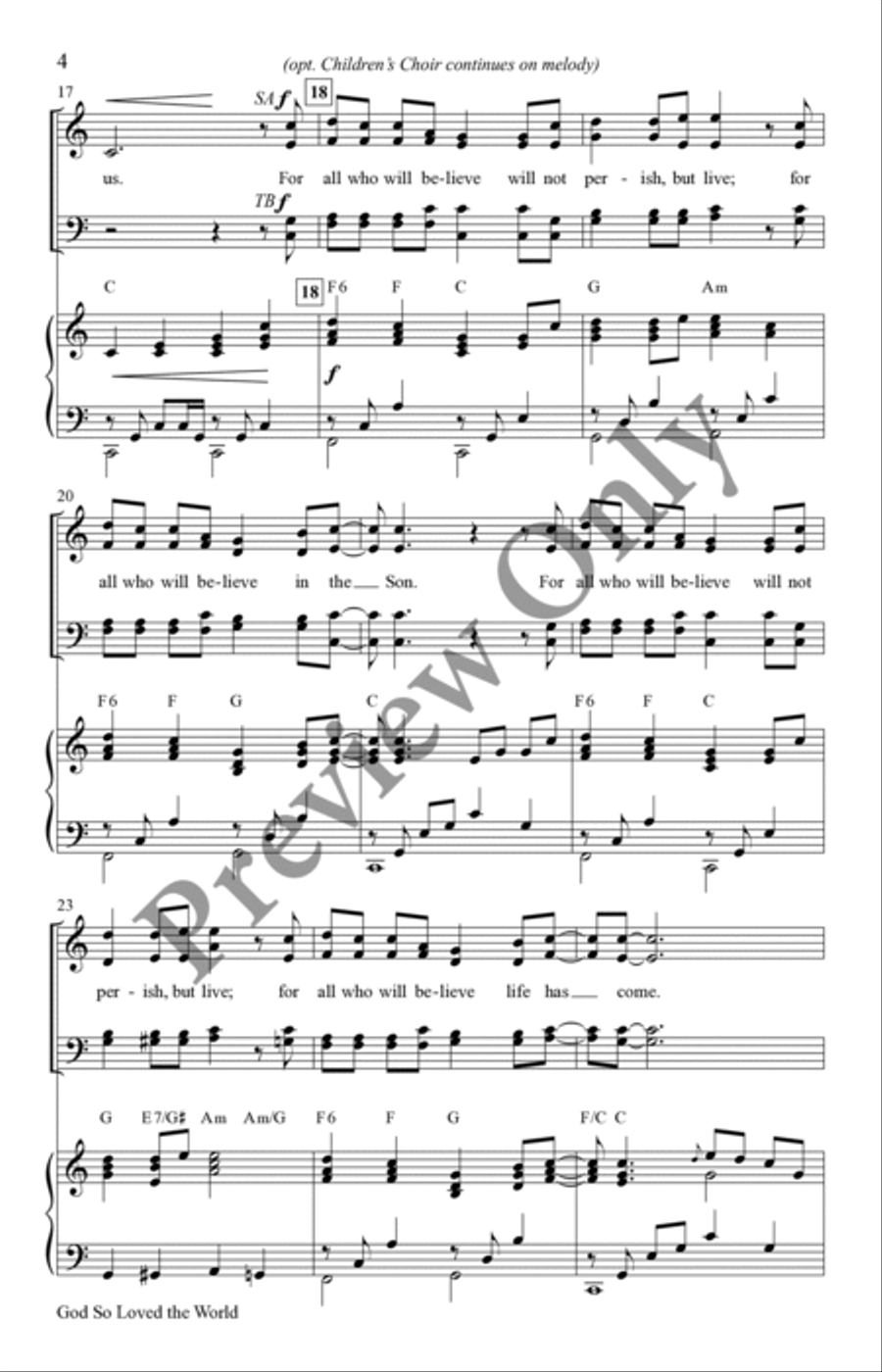 God So Loved the World 4-Part scores gallery preview page 4