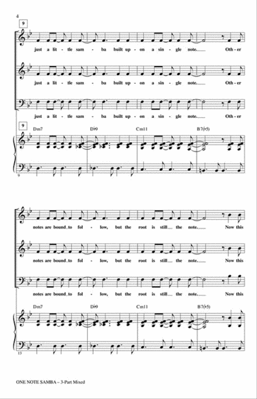 One Note Samba 3-Part scores gallery preview page 3